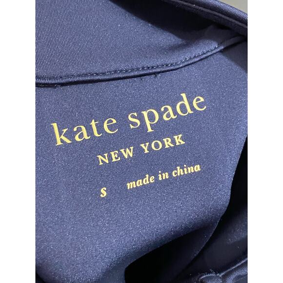 $188 KATE SPADE New York Womens Small Eyelet JACKET Zip NAVY BLUE Stretch - Picture 3 of 12